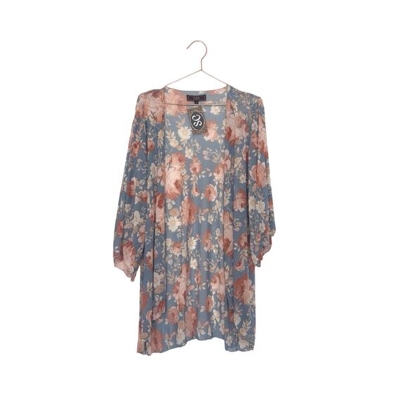 Lucky & Blessed muted floral open front kimono new with tag size medium - Picture 1 of 6